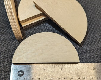 4" Birch Wood Half Circle, Unfinished Wooden Semicircle Plaque