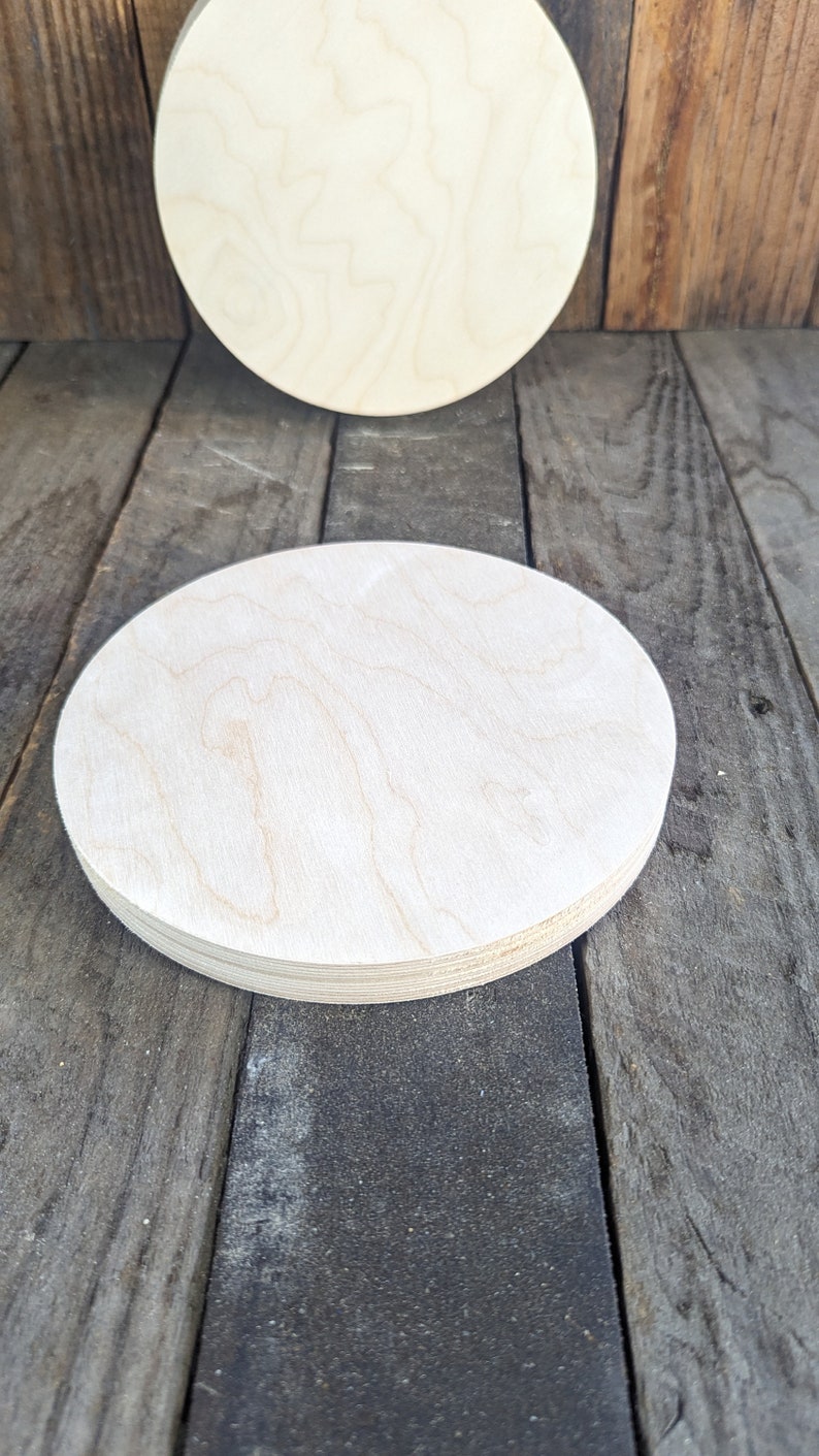 7.5 7-1/2 inches Wood Circle Disc Plaques, BALTIC BIRCH Wooden Circles, Unfinished Wooden Circles, Round Circles, DIY Craft Supplies image 2