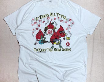 Vintage 90s Blood Donation NJ New Jersey Funny Shirt XL