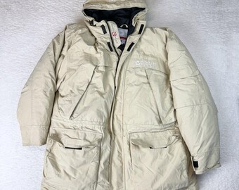 Vintage Y2K Southpole Cream Tan Jacket Large Pocket Streetwear Hip Hop Parka XL