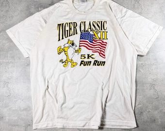 Vintage Tiger Classic 5K Fun Run Graphic T Shirt Retro Race Event Tee XL