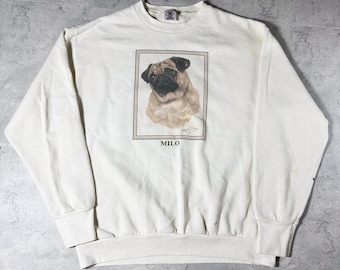 Vintage 80s Milo & Otis Pug Movie Sweatshirt • Large