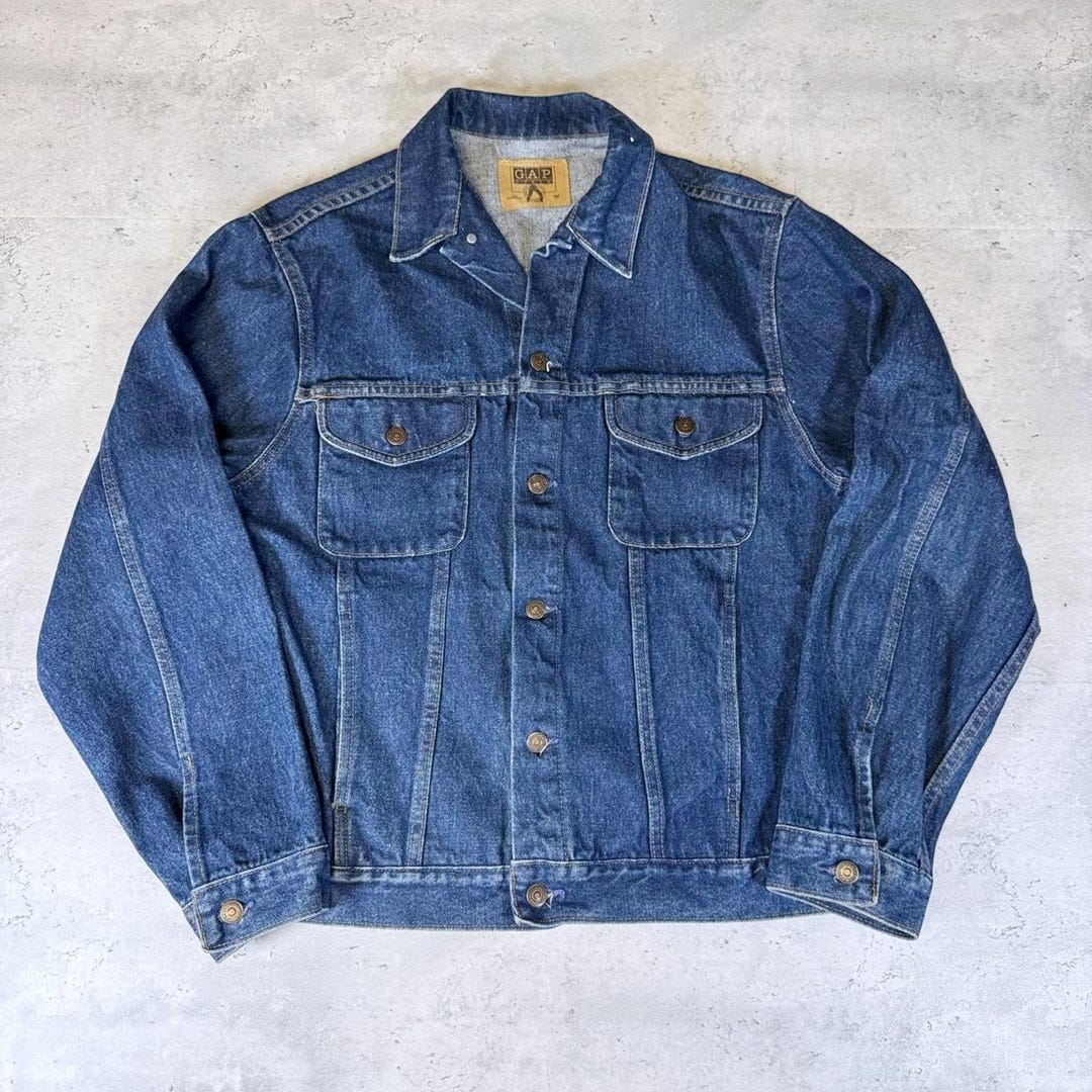 Vintage 80s Gap Denim Trucker Jean Jacket • Large - Etsy