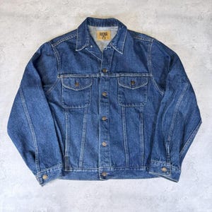 Vintage 80s Gap Denim Trucker Jean Jacket • Large
