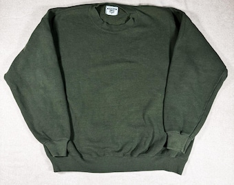Vintage 90s Lee Heavyweight Deep Army Green Sweatshirt XL