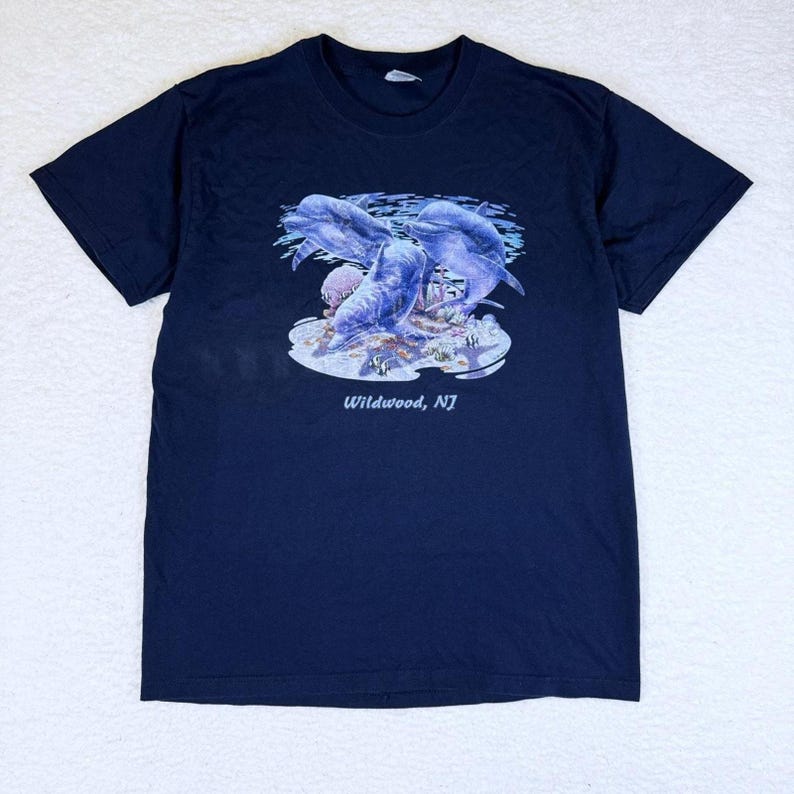 Vintage Wildwood NJ Dolphin Beach T Shirt • Large image 1