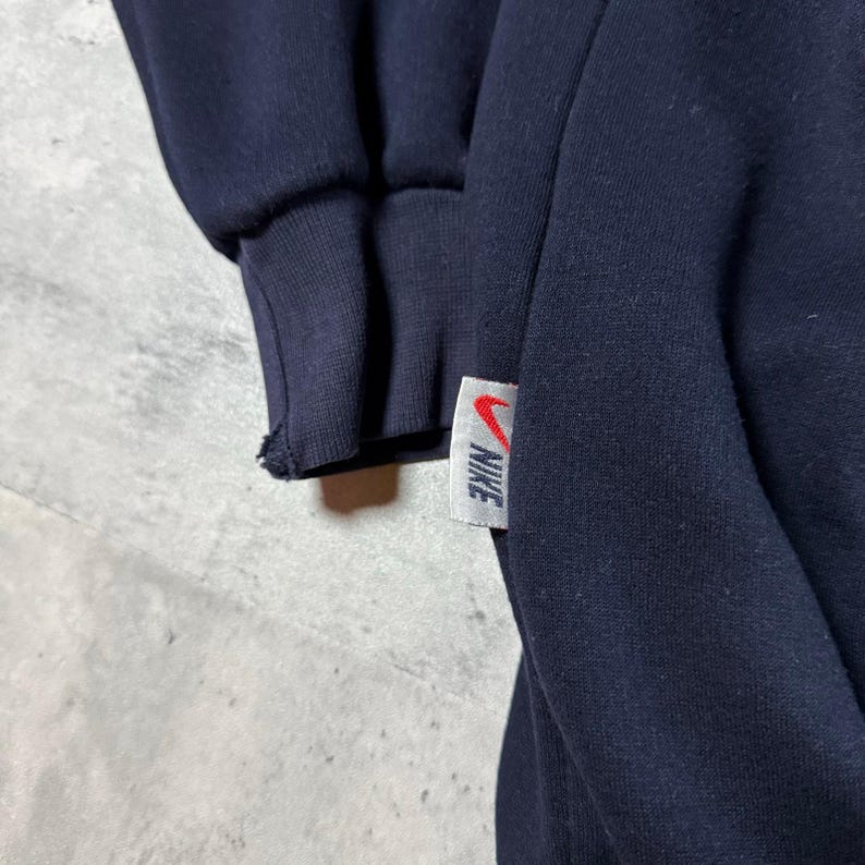 Vintage 90s Nike Hoodie Navy Blue Zip Up • Medium image 7