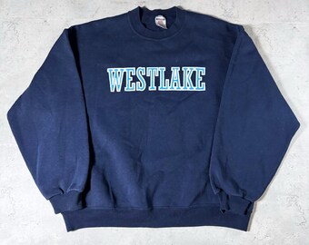 Vintage Westlake Navy Blue Crewneck Sweatshirt • Large