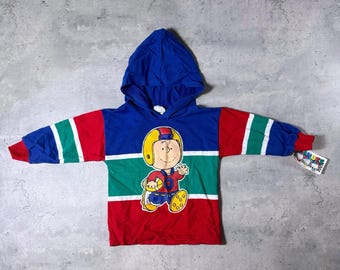 Vintage 70s/80s Peanuts Rugby Football Toddler Kids Sweatshirt Hoodie • 3T