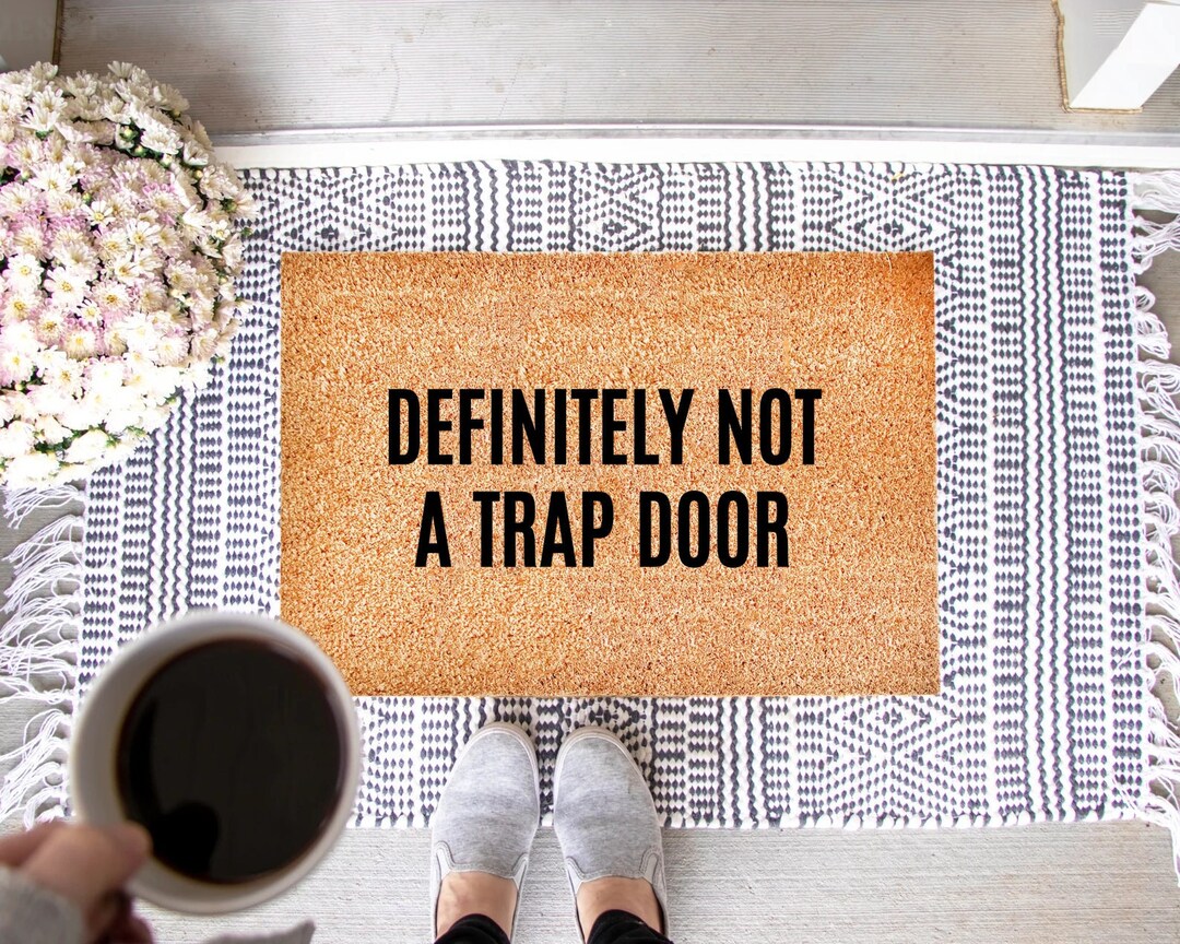 Definitely Not A Trap Door Funny Doormat Mat Front Etsy