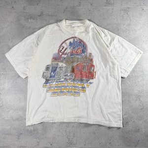 Vintage Y2K New York Yankees Mets 2000 Subway Series Boxy T Shirt • Large