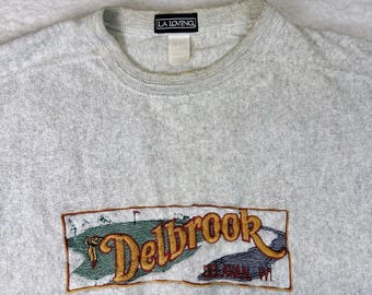 Vintage 90s Delbrook Golfing Golf Course Grey Crewneck Sweatshirt • XL