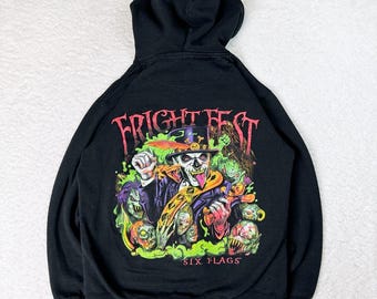 Six Flags Fright Fest VooDoo Halloween Theme Park Monster Hoodie • Medium
