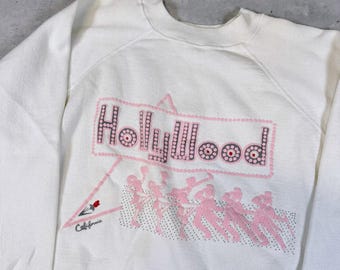 Vintage 80s Hollywood California Sweatshirt Dancers Crewneck • Large