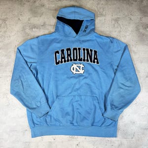 Vintage 90s/Y2K University Of North Carolina Tar Heels Blue Hoodie • Large