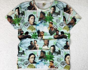 Rare Clashist Seth Rogen James Franco All Over Print Weed 420 Shirt • One Size/Medium