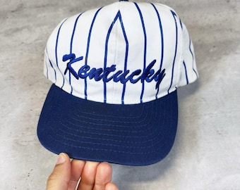 Vintage 90s Kentucky Blue Pinstripe Trucker Hat Baseball Cap