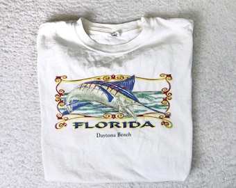 Vintage Y2K Daytona Beach Florida Swordfish T Shirt • XL