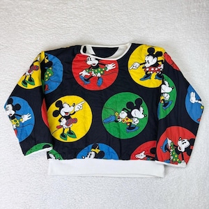 Vintage Retro 80s Minnie Mickey Reversible Crewneck Sweatshirt - Large