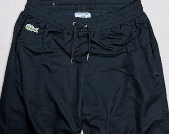 Vintage Lacoste Black Sports Lined Track Pants Large
