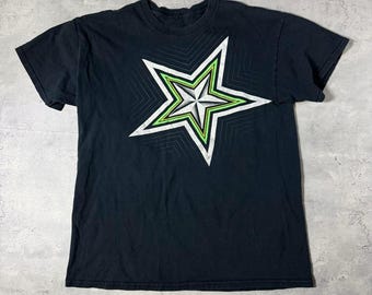 Vintage Y2K Style Star Skater Punk Black T Shirt • Medium
