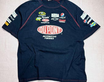 Vintage 90s Chase Authentics Du Pont 24 Jeff Gordon NASCAR Racing T Shirt XL