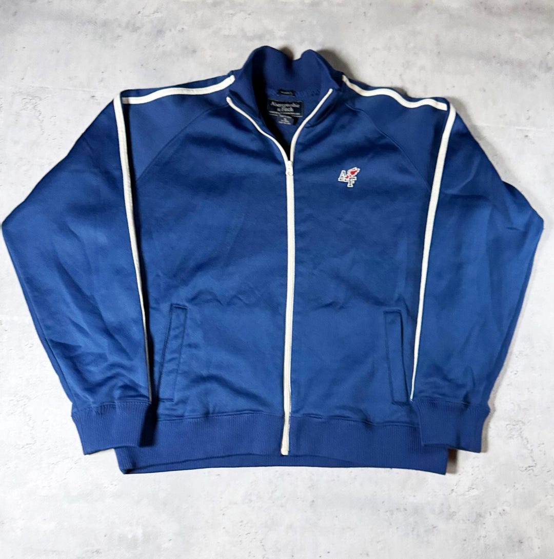 Vintage Abercrombie & Fitch Navy Blue Striped Track Jacket • XL - Etsy