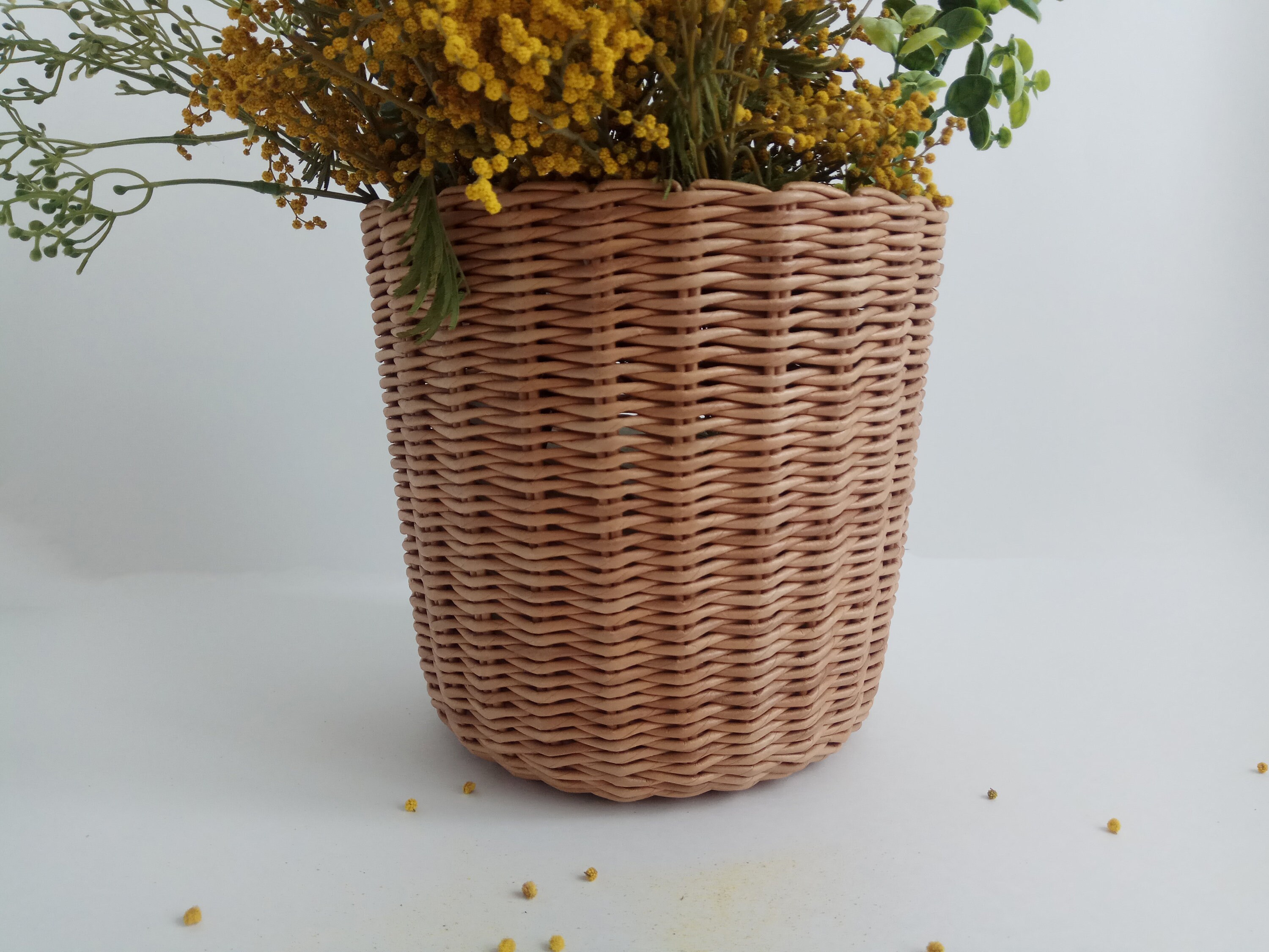 Wicker rustic flower vase Flower vase farmhouse home Decor Etsy