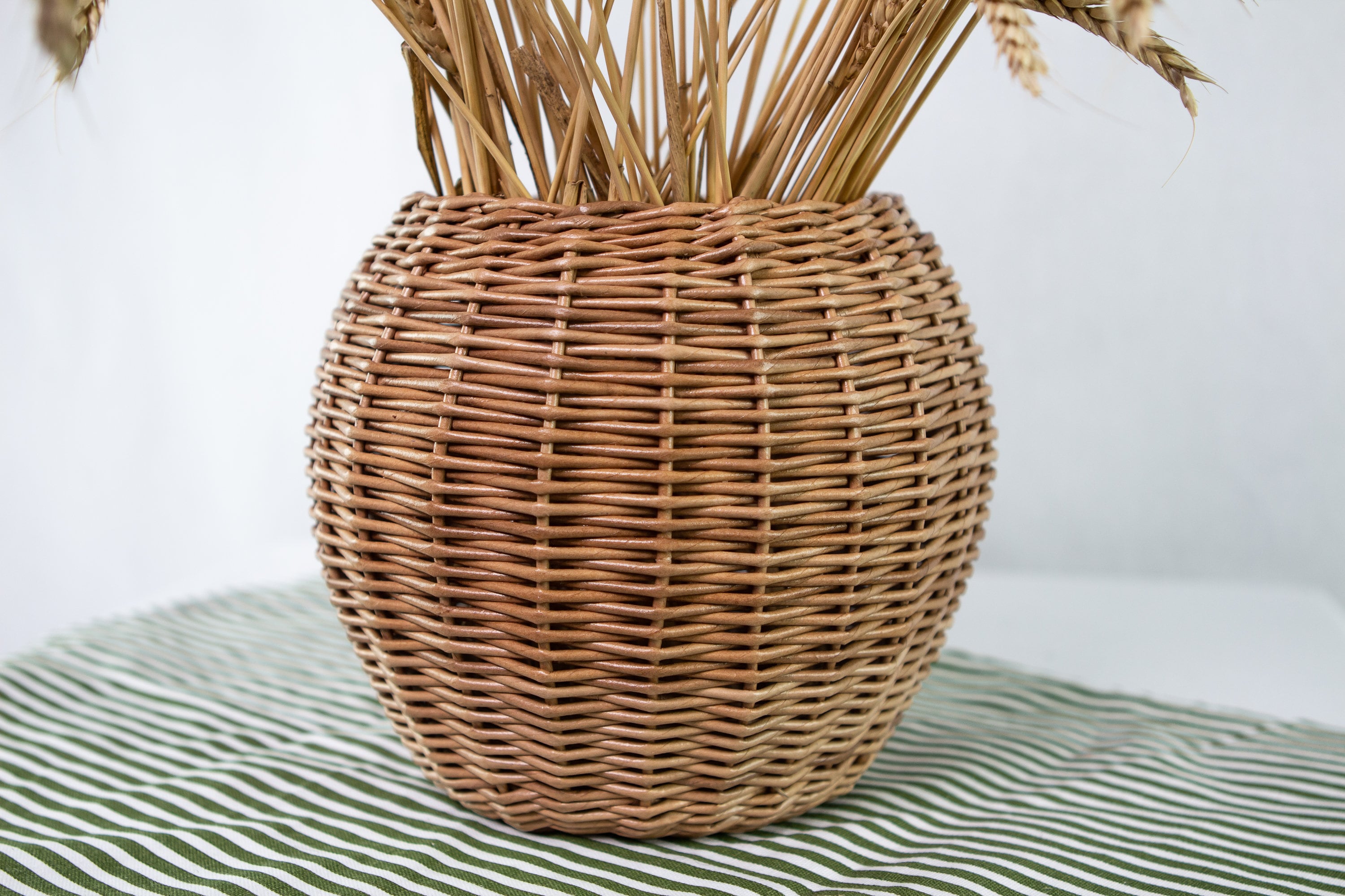 Wicker Rustic Flower Vase Flower Vase Farmhouse Home Decor Etsy