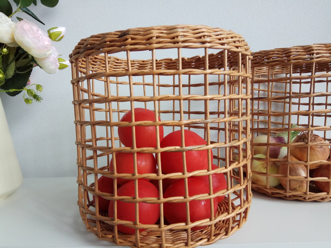 Cesta de verduras grande cesta para almacenar ajo y cebolla | Etsy