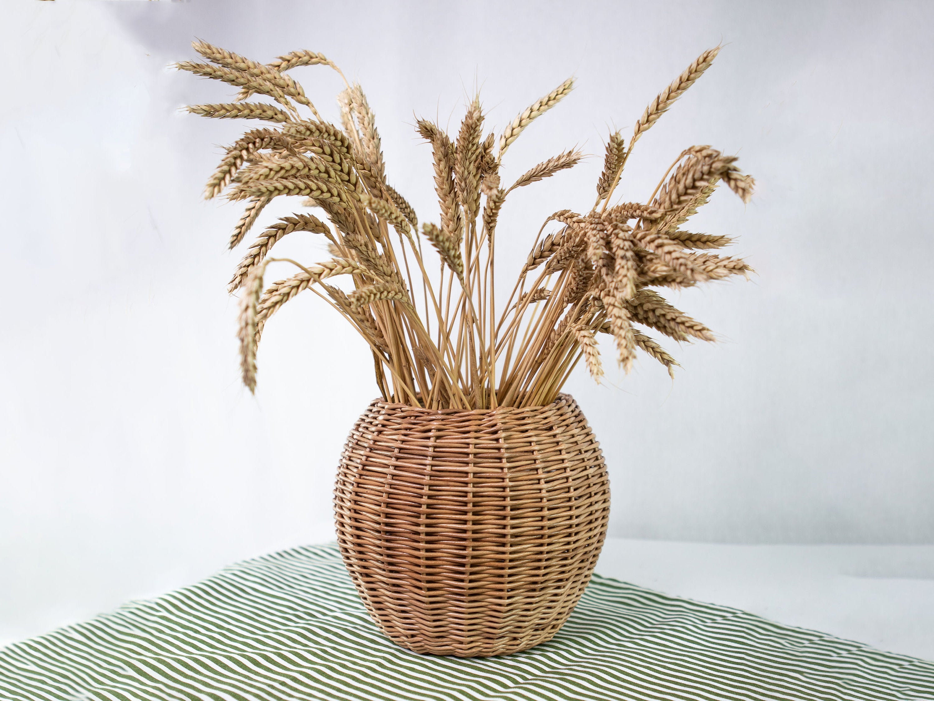 Wicker Rustic Flower Vase Flower Vase Farmhouse Home Decor Etsy