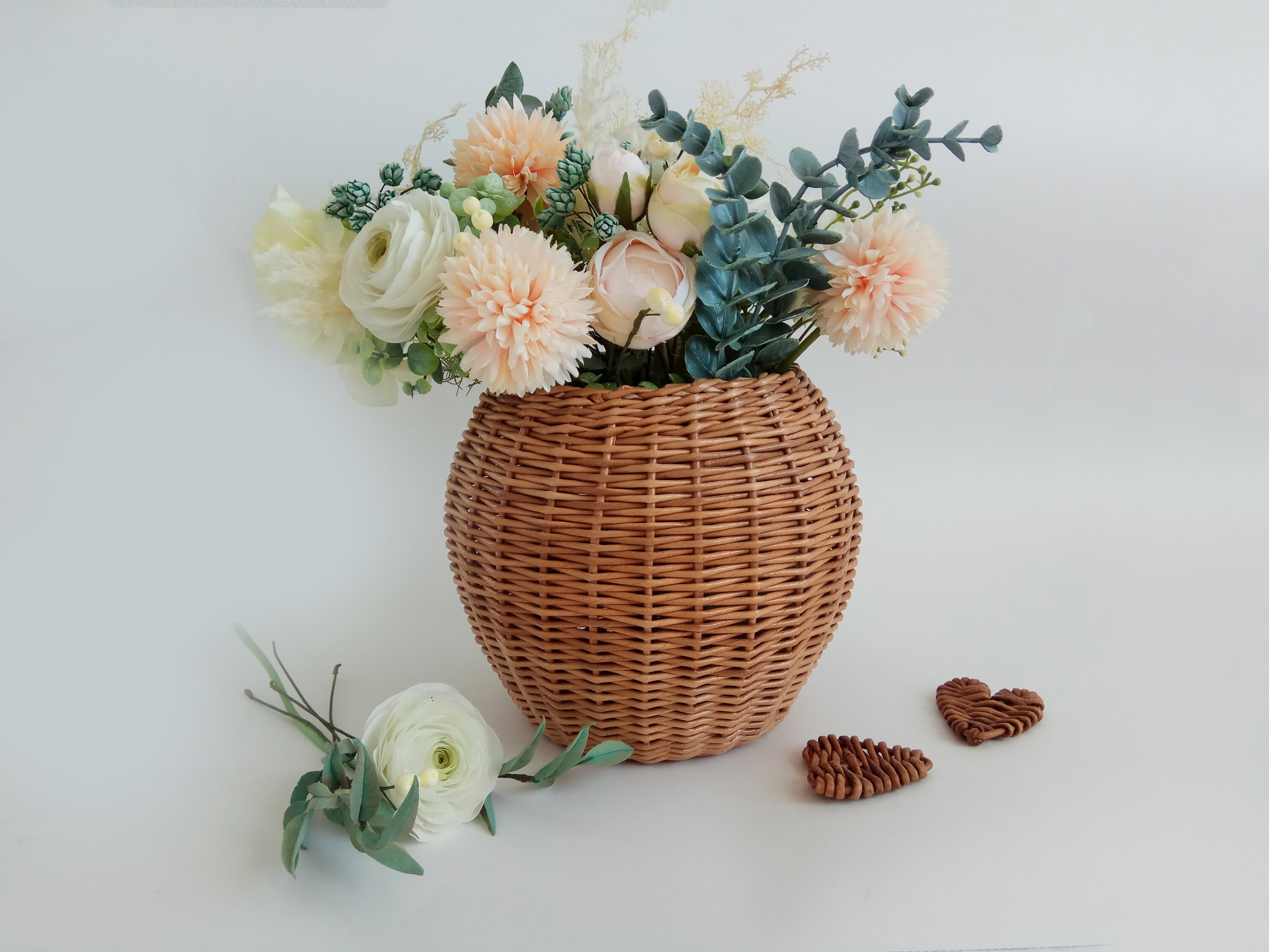 Wicker Rustic Flower Vase Flower Vase Farmhouse Home Decor Etsy