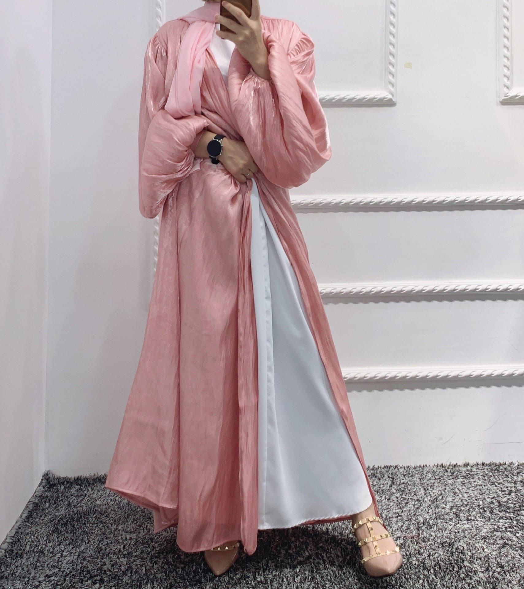 Women's Puff Balloon Sleeve Open Abaya Kimono Wrap Modest - Etsy