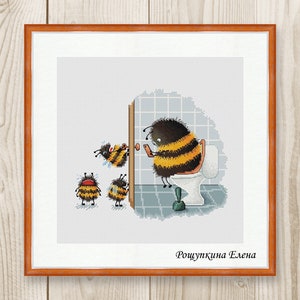 Cross stitch pattern Bee baby child xstitch Mother Cross Stitch PDF instant download modern embroidery chart counted cross stitch