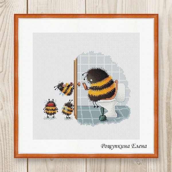 Cross stitch pattern Bee baby child xstitch Mother Cross Stitch PDF instant download modern embroidery chart counted cross stitch