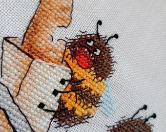 Cross Stitch Pattern Bee Baby Child Family Shop Cart Mother