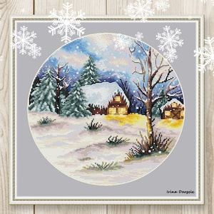 Cross stitch pattern Winter Christmas Forest PDF instant download modern embroidery chart counted cross stitch Cross Stitch
