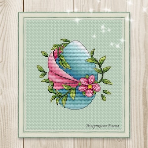 Cross stitch pattern Simple egg tape Easter twigs PDF instant download modern embroidery chart counted cross stitch Cute Cross Stitch