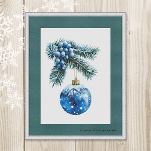Christmas Tree Ball Cross Stitch Pattern: Winter Berries (PDF)