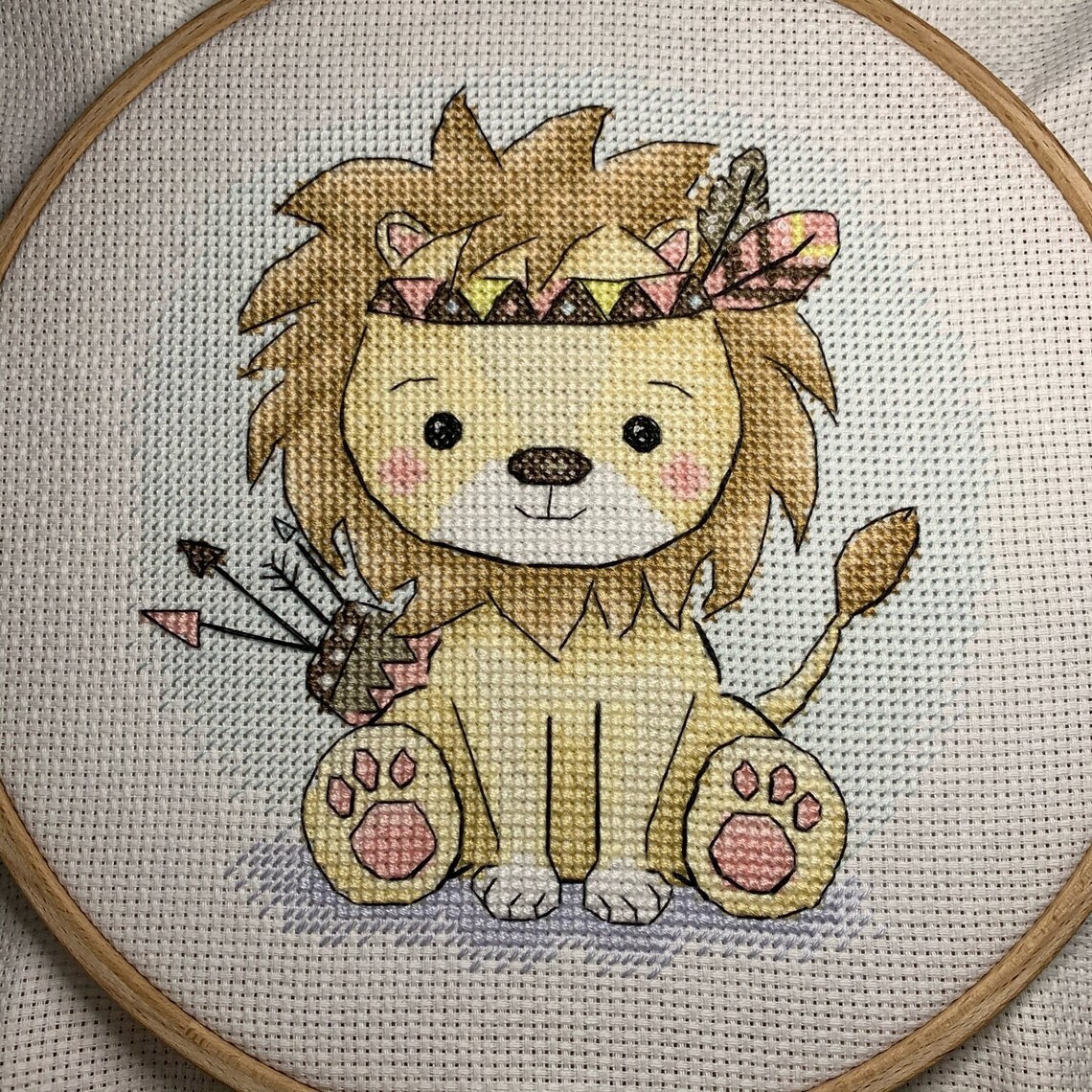 Cross stitch pattern lion baby child cute animals xstitch PDF | Etsy