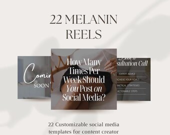 22 Melanin Faceless Reels | Aesthetics Reels | Faceless Instagram Marketing | Master Resell Rights + Private Label Rights
