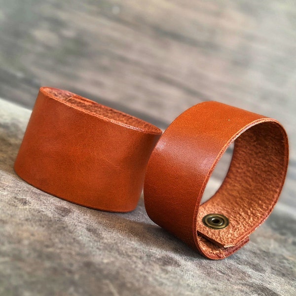 Full Grain Leather Wide Cuff Bracelet, Custom Text Bangle, Handmade Adjustable Leather Cuff, Anniversary Gift Idea, Casual Leather Wristband