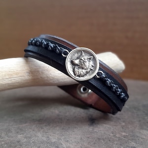 White Wolf Bracelet, Handmade Adjustable Anniversary Gift