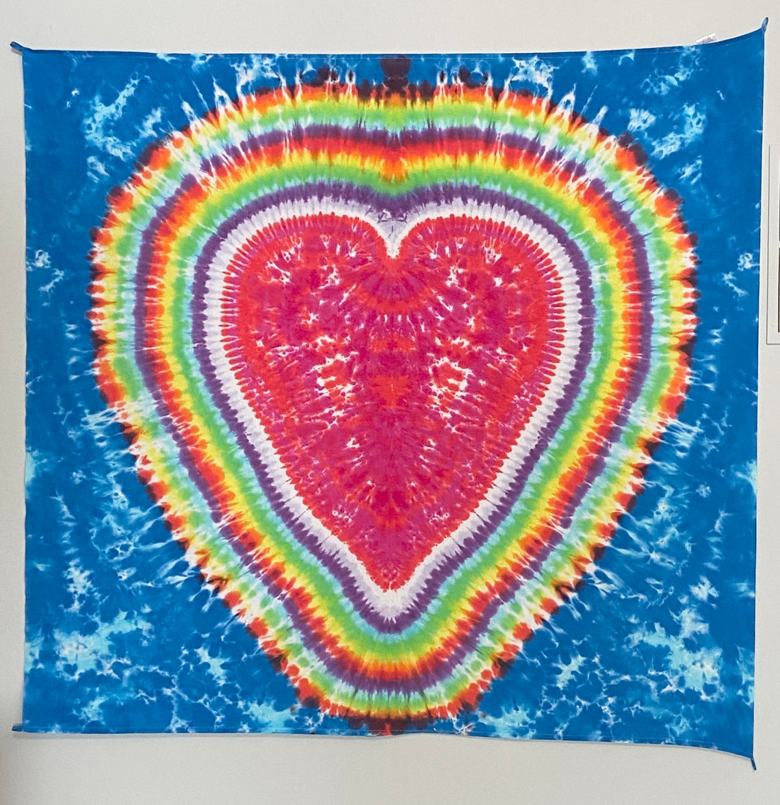 Heart with double rainbow Tapestry or table cloth 100 Etsy