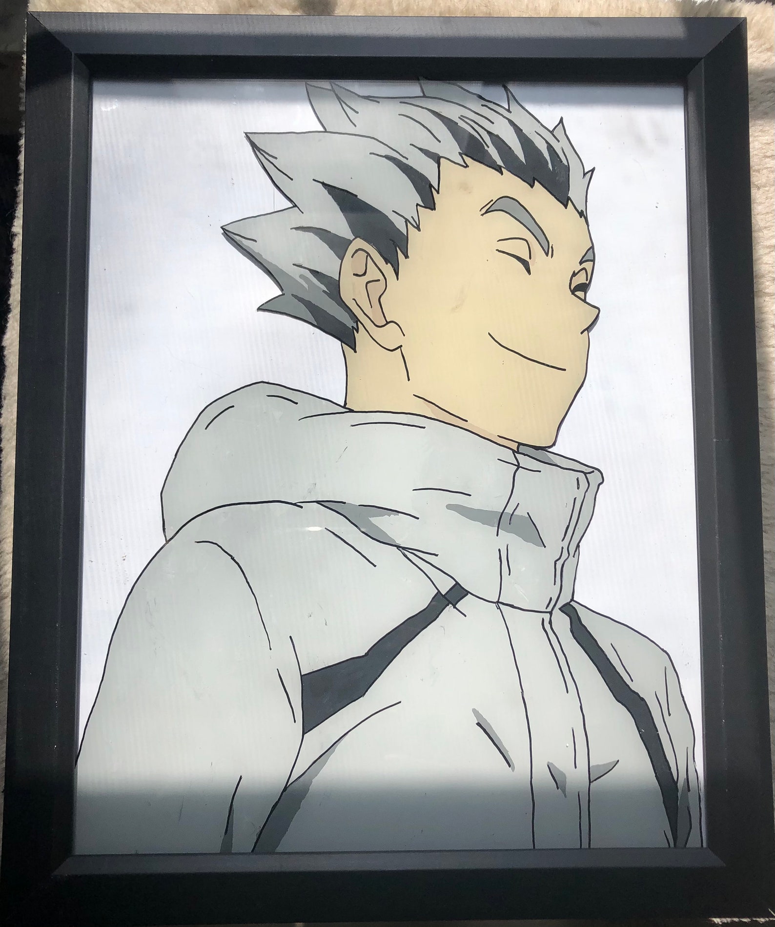 Kōtarō Bokuto Haikyuu Anime Glass Painting Etsy