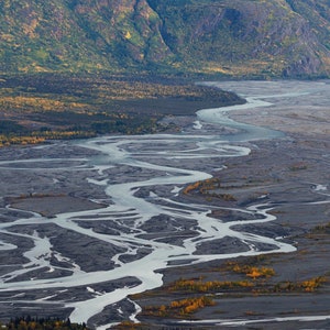 Alaska Autumn River Fine Art Print, Landscape Photography Print, Palmer, Alaska