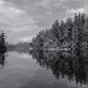 Sitka, Alaska Black and White Fine Art Print, Alaska Landscape Photo Print