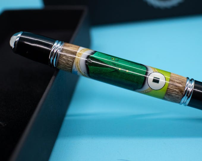 Masters Green Jacket Pen | Gatsby Style Hand-Turned Ballpoint with Magnolia Wood Trim, Authentic Relic Golf Gift for Golfers and Collectors