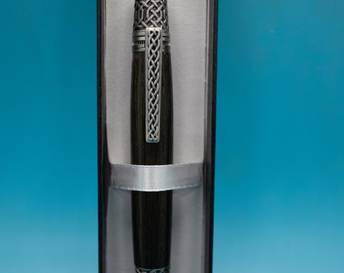 Celtic Bog Oak Pen Handmade Ancient Wood Writing Instrument Unique Gift for Writers & Collectors