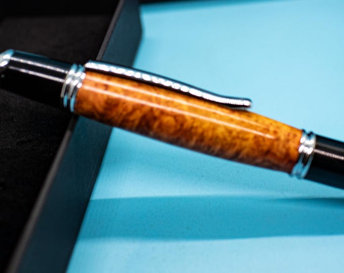 Aboyna Burl Pen Gatsby Style – Hand-Turned Elegant Luxury Writing Gift for Professionals & Collectors